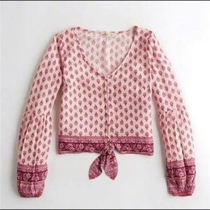 Hollister Pink Floral Blouse